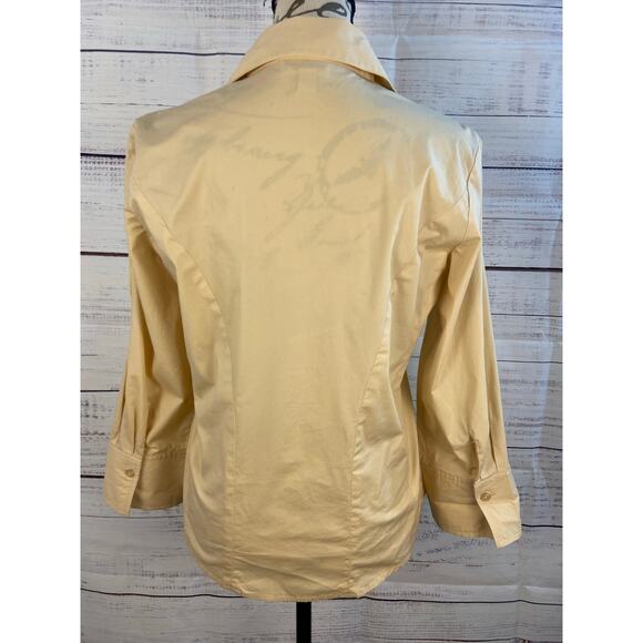 Coldwater Creek Button Front Shirt Womens XS Beaded Embroidery Cotton Blend - Picture 4 of 12